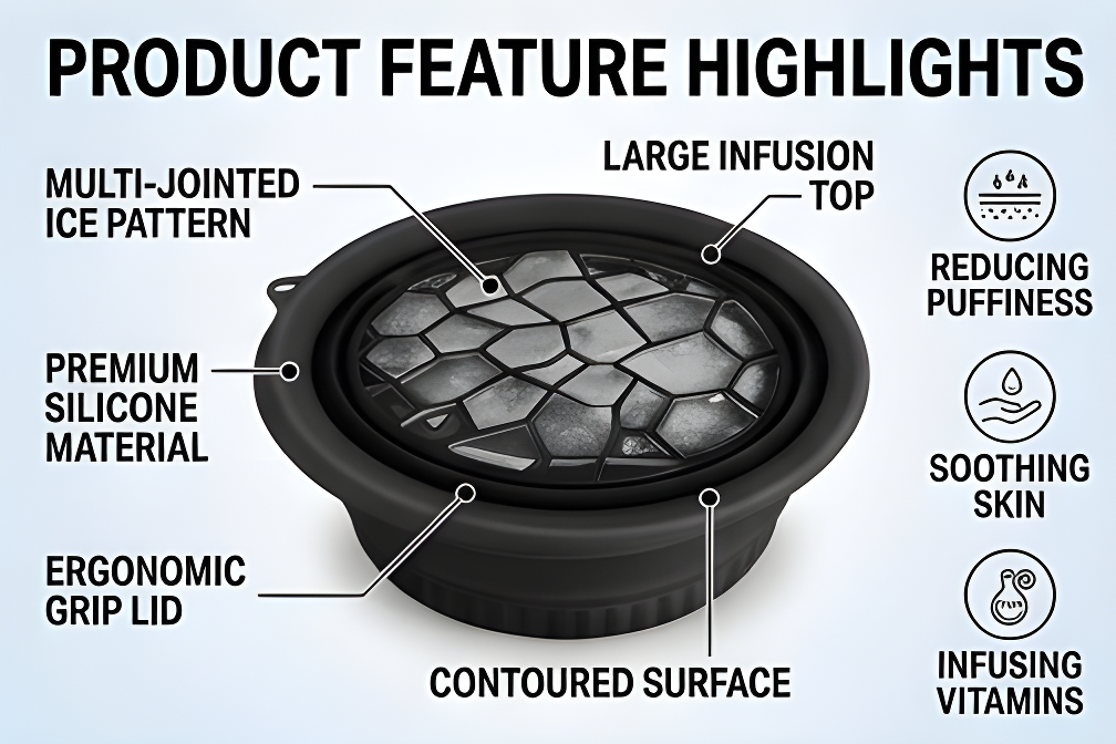 Silicone Ice Face Bowl with Built-in Ice Tray