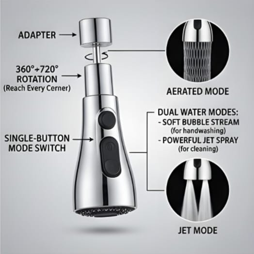 Tap Extender for Kitchen Sink
