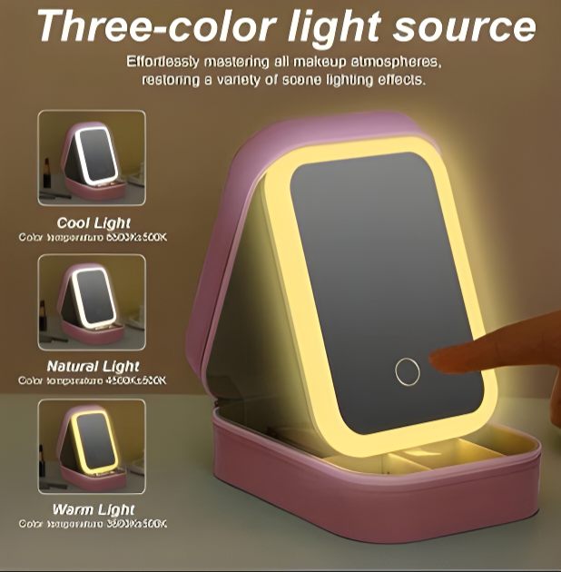 GlowCase Portable LED Beauty Mirror & Organizer