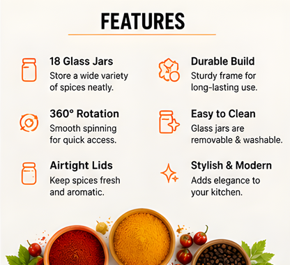 SpiceSpin 18-Jar Rotating Spice Organizer