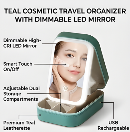 GlowCase Portable LED Beauty Mirror & Organizer