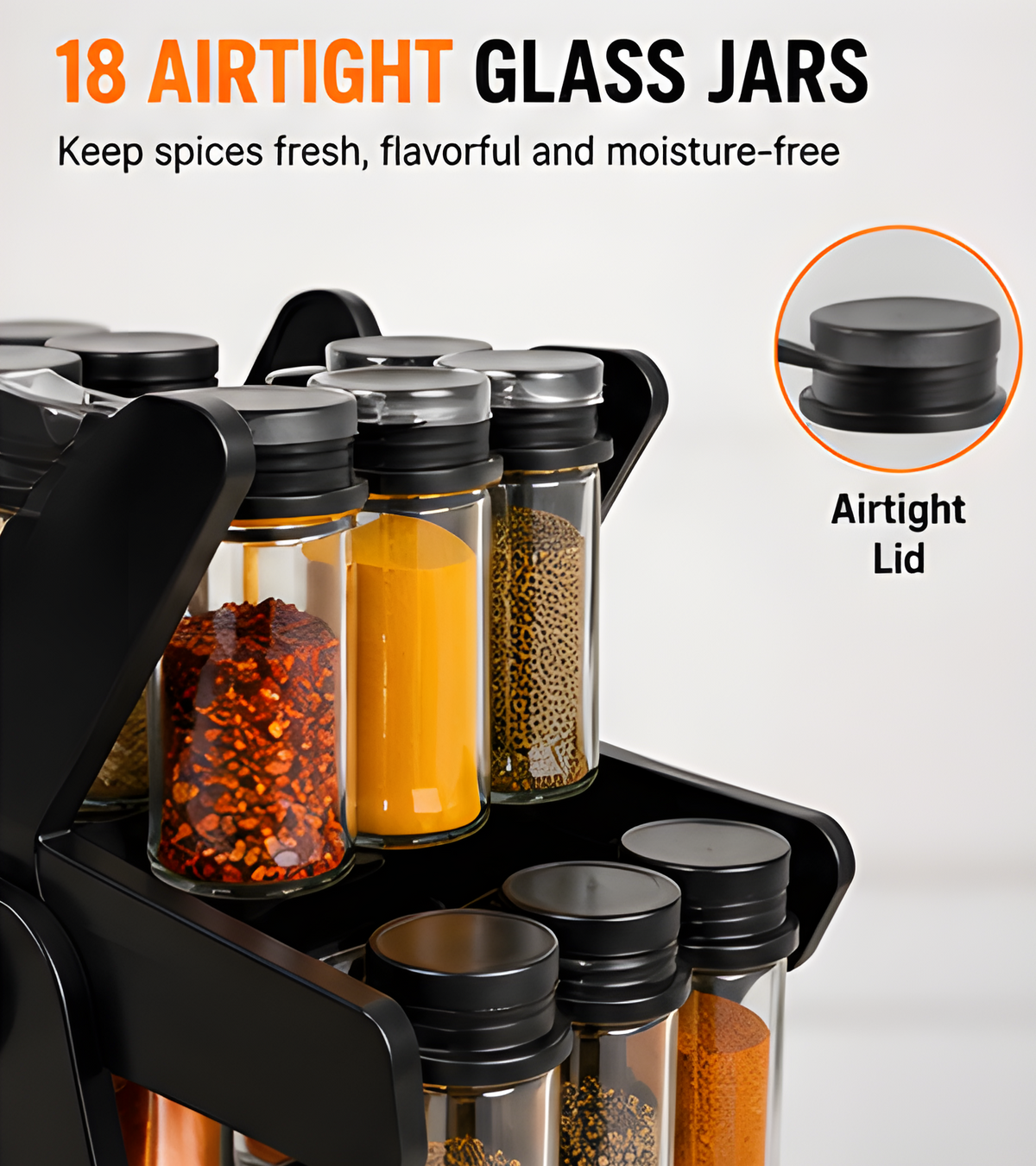 SpiceSpin 18-Jar Rotating Spice Organizer