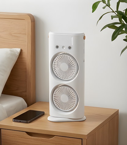 CoolBlast Portable Dual Fan Mist Cooler